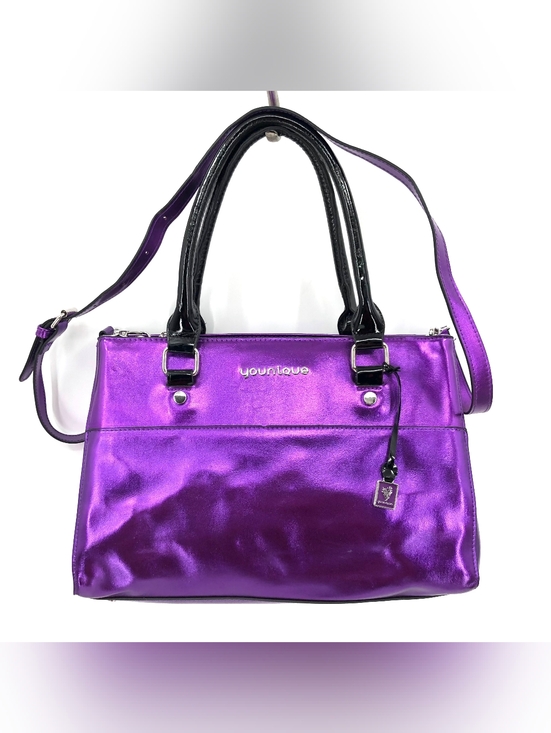Younique Handbags - Younique Purple Metallic Cosmetic Make Up Shoulder Bag Purse & Pore Cleanser
